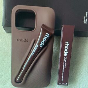 RHODE Dark Brown Phone Case with Lip Tint Holder